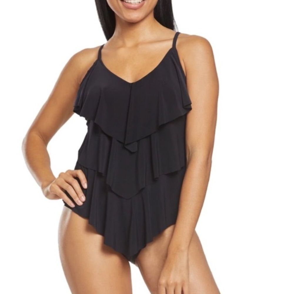 Kirkland Signature by Miraclesuit Solid Tankini Top Size S* Feminine Coquette